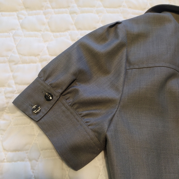 Calvin Klein gray grey midi dress collar buttons - Picture 9 of 9